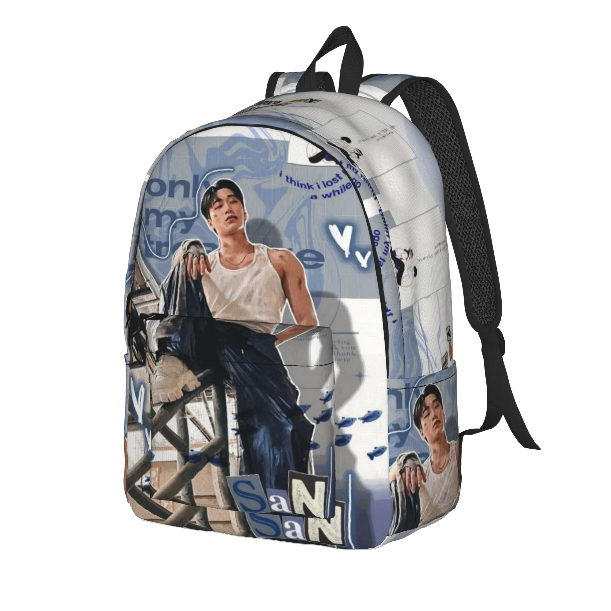 choi san bad ateezs Backpack for Men Women Casual High School Work Daypack  Laptop Canvas Bags Lightweight