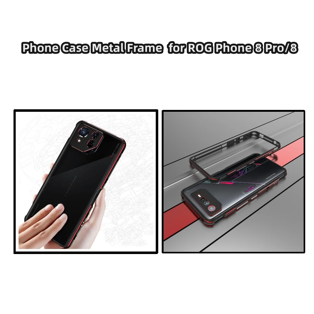 Phone Case for ROG Phone 8 Pro/8 Scratch-proof Protective Case Metal Frame Phone Accessories