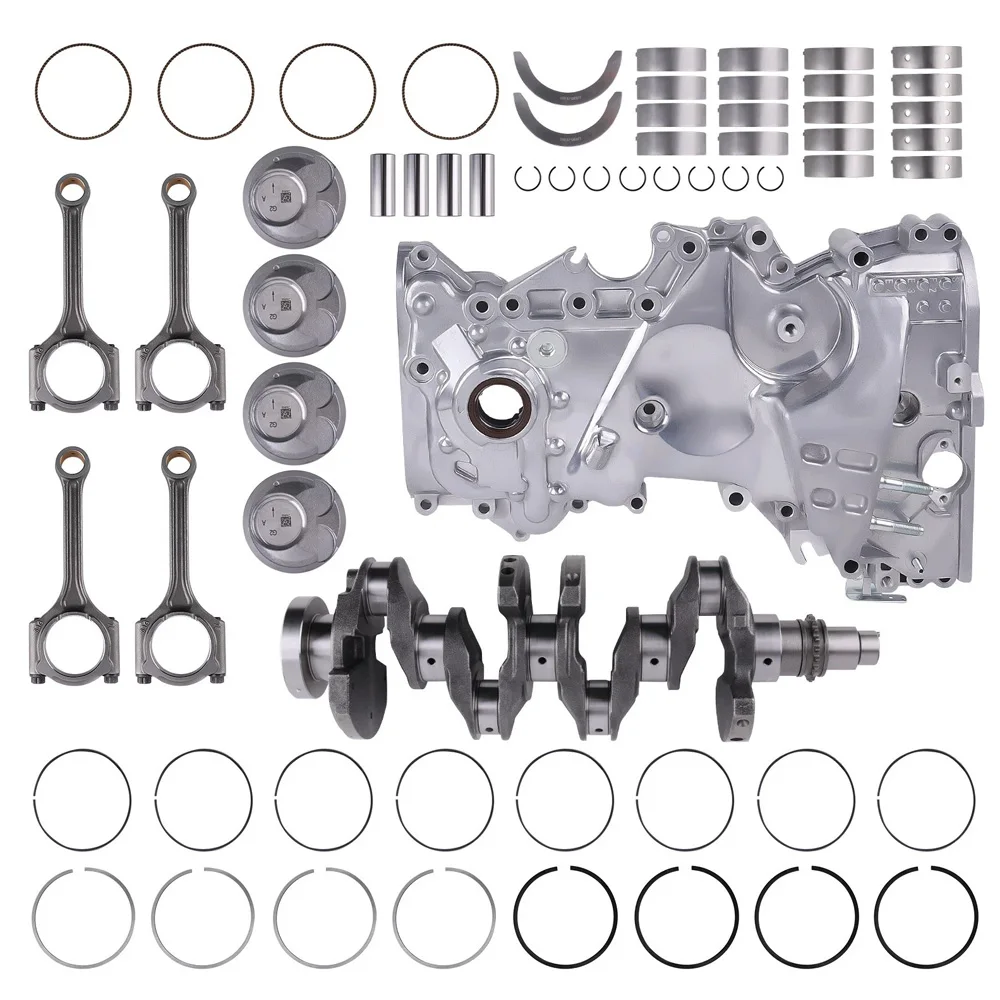 Engine Parts Crankshaft Piston Timing Chain Cover Main Con-Rod Bearings Set Fit 2.0 L L4 Gas G4NA For Hyundai Kia 2.0L