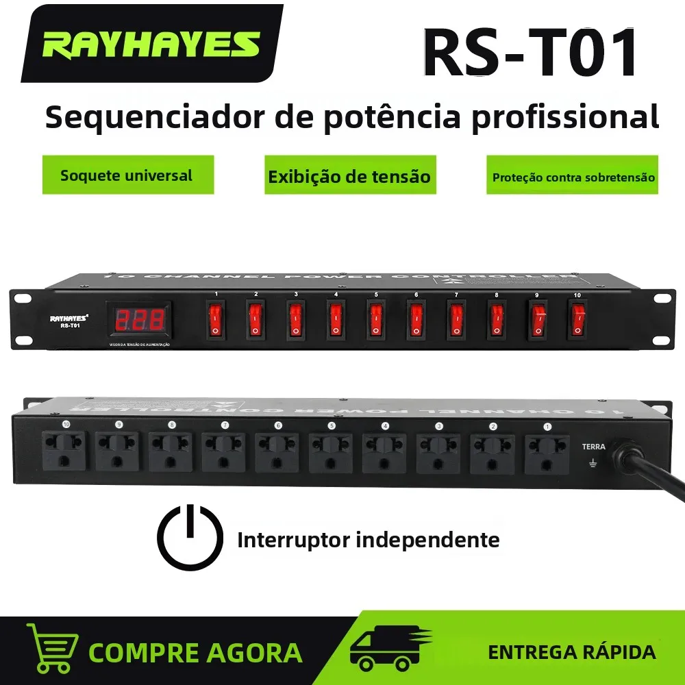 rayhayes-rs-t01-sequenziatore-audio-professionale-a-10-canali-indipendenti-controller-di-alimentazione-ad-alta-potenza