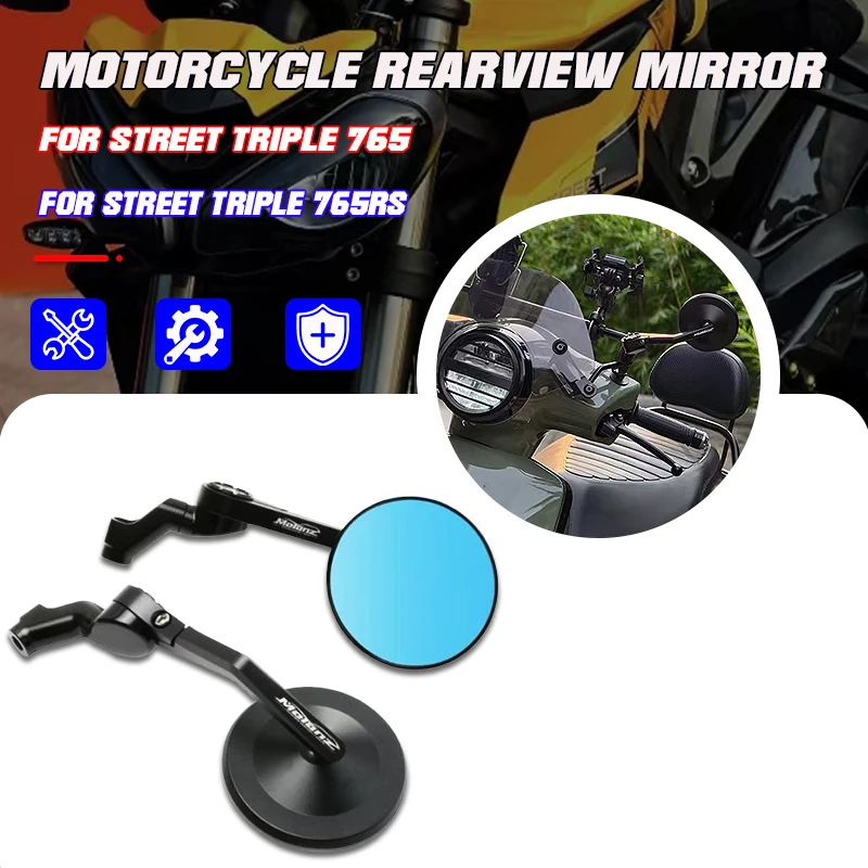 

Motorcycle Handlebar Rearview Side Mirror Kit New For Street Triple S 1200 RS 1200 RR 765 765RS 765R Bobber T120 Daytona 660 675