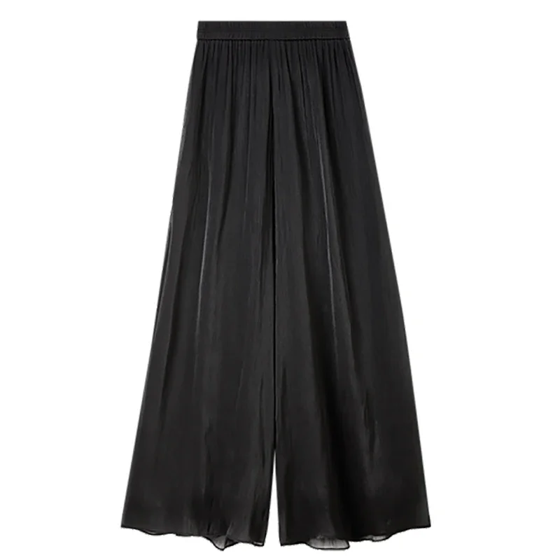 SENTUBILA Office Lady Skirt Pants Women 2025 Spring Summer Elastic High-waist Solid Wide-leg Pant Elegant Trousers 151K73620