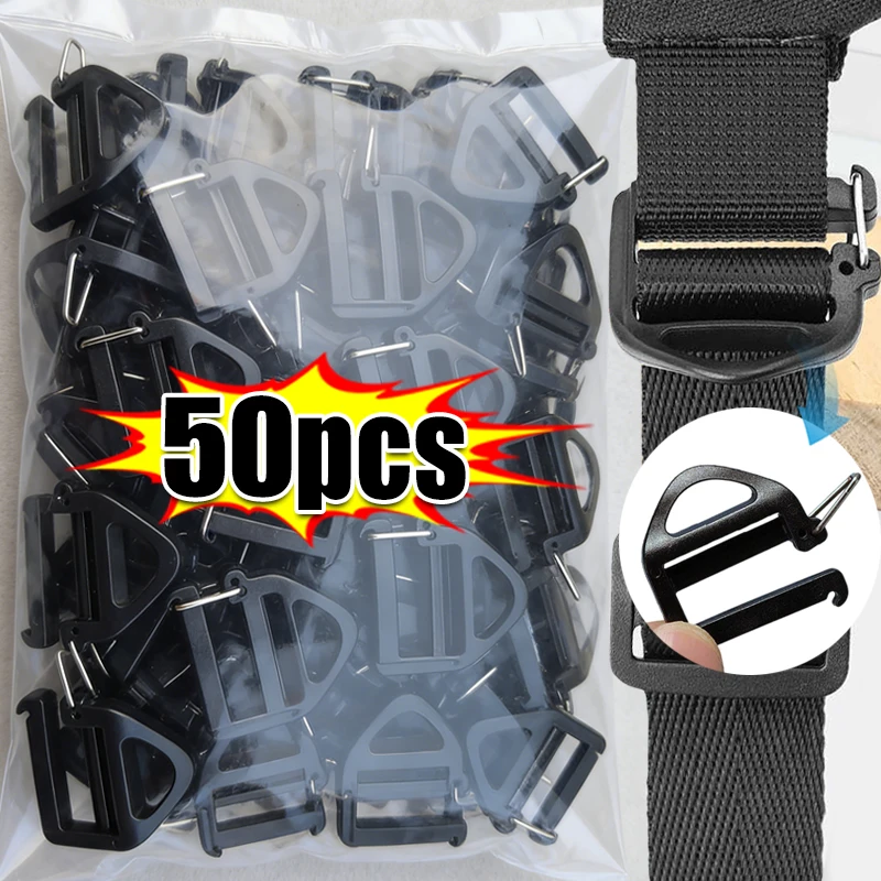 50-2Pcs Ladder Lock Slider Backpack Straps Fastener Webbing Buckle for Clothing Belts Outdoor Camping Hiking Accessories