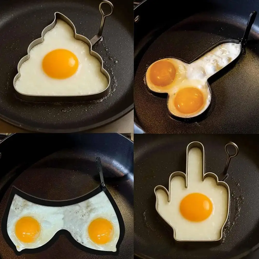 Funny Fried Egg Mold Creative Stainless Steel Non-Stick Omelette Kitchen Cooking Tool Girlfriend DIY Breakfast Sandwich Gadget