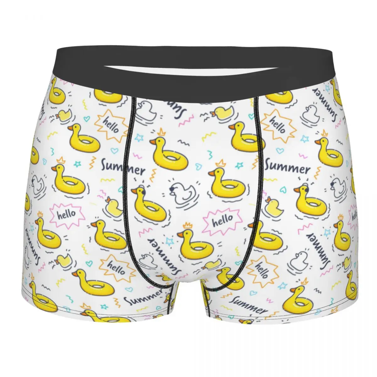 Custom Fashion Rubber Ducky Pattern Boxers Shorts Panties Men's Underpants Comfortable Briefs Underwear