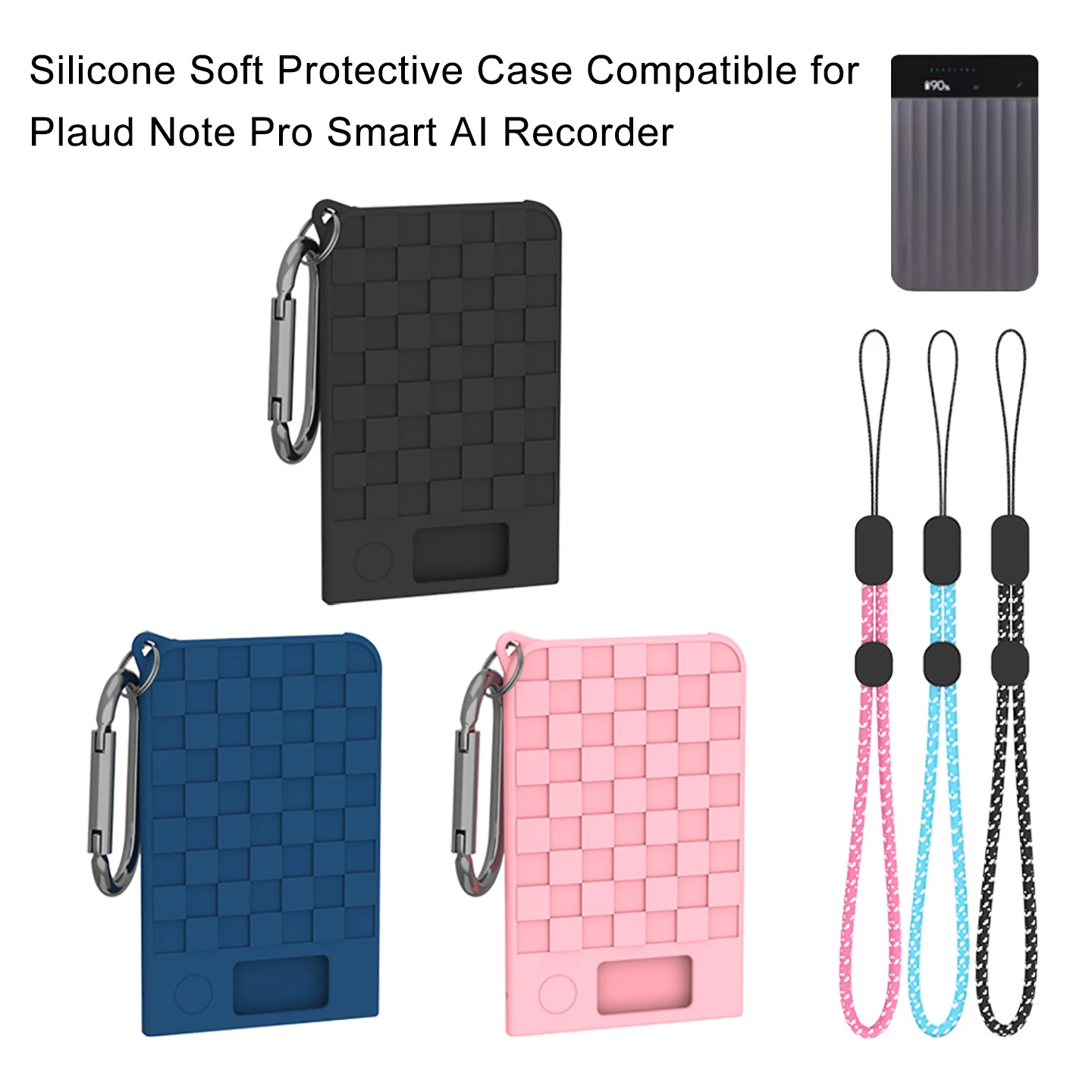 Silicone Soft Protective Case Compatible for Plaud Note Pro Smart AI Recorder, With Lanyard & Hook