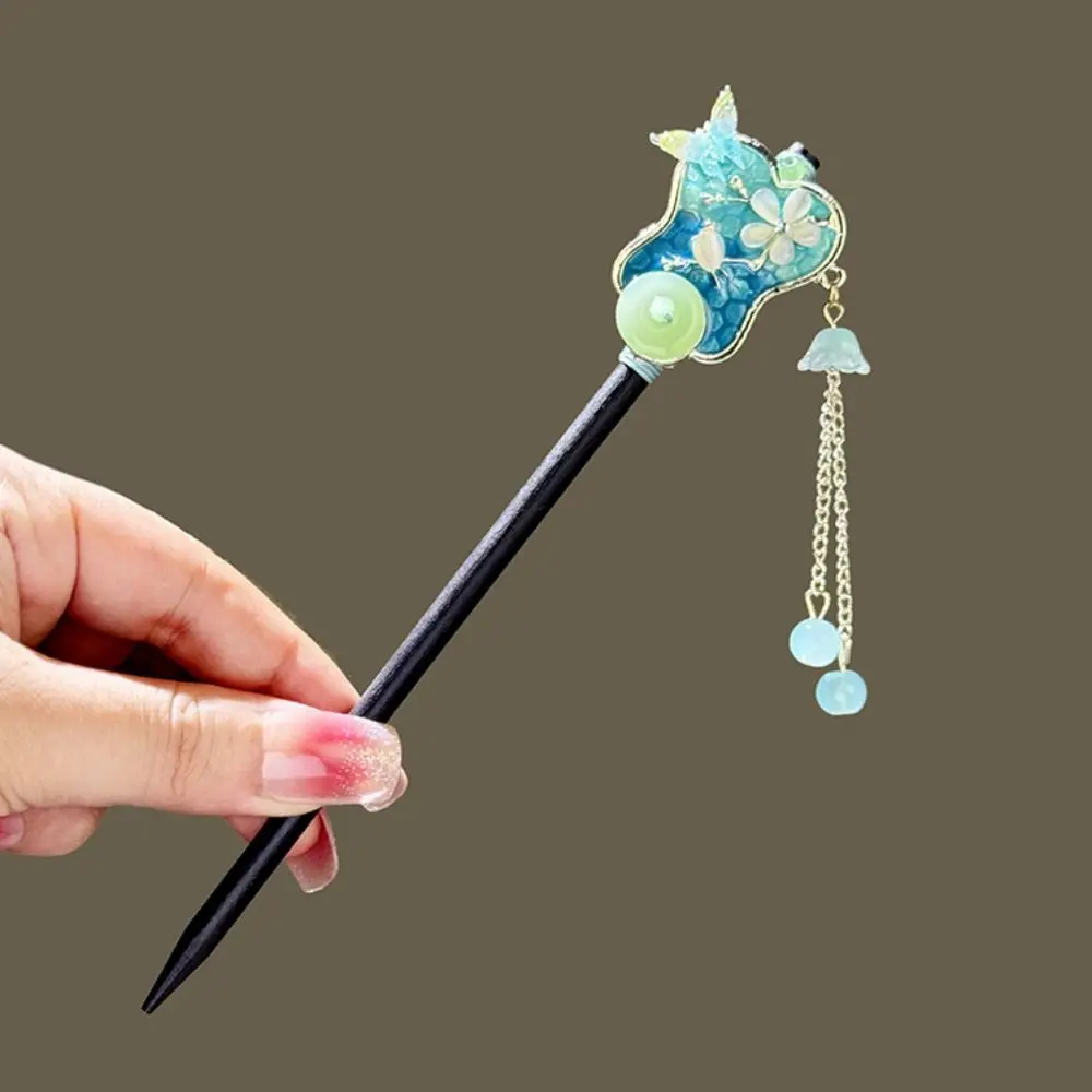 النمط الصيني زهرة الشعر العصي خمر اليدوية Hanfu كعكة الشعر شوك الشعر الخشبية شرابة الشعر الصينية لغطاء الرأس عموم