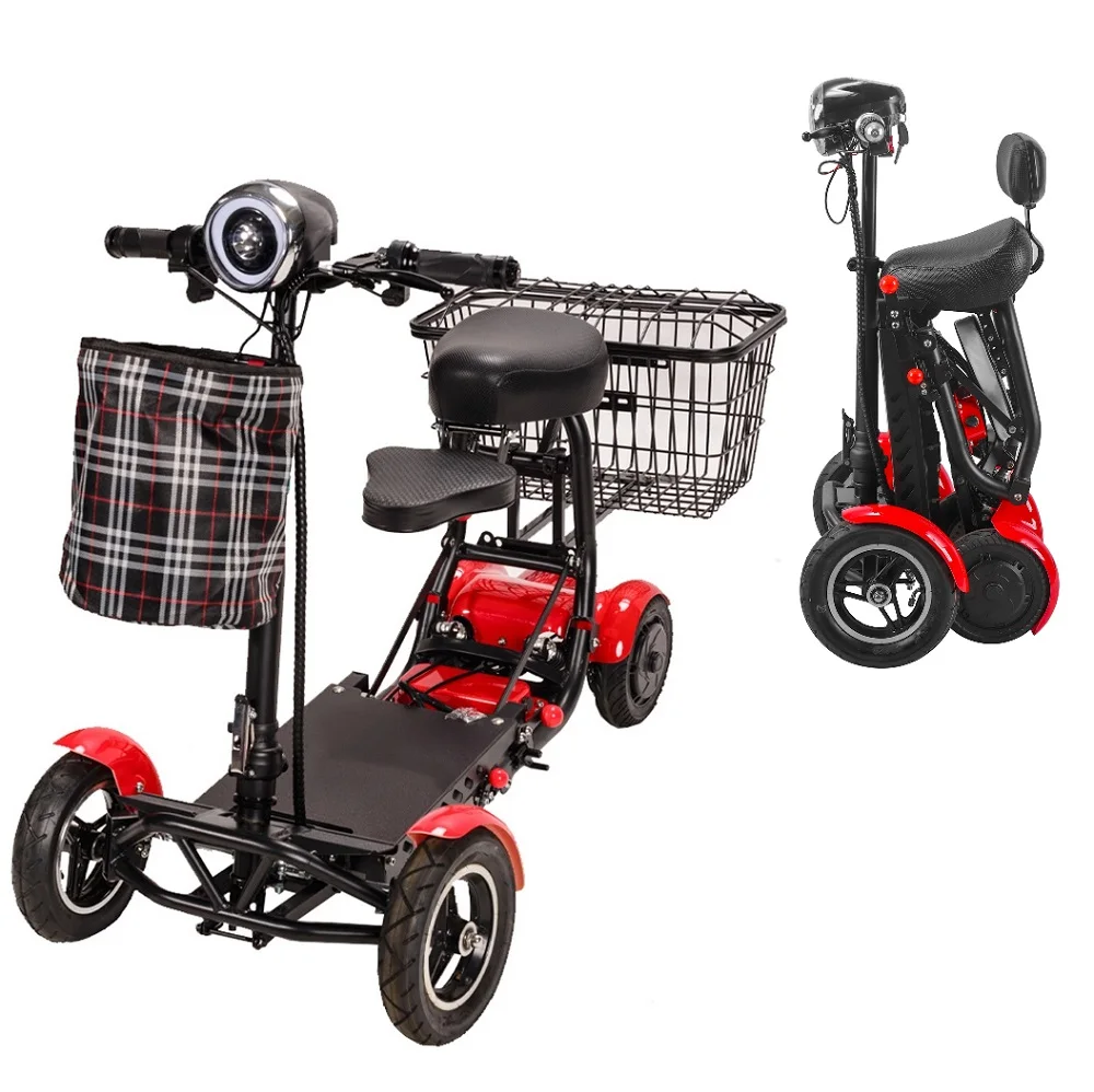 Scooter eléctrico plegable para discapacitados con suspensión Mini Daul personalizado americano de 4 Weel