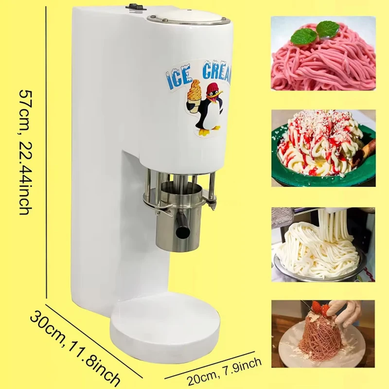 Spaghetti Press Ice Cream Machine 80W 30L/H Gelato Makers Noodle Ice Cream Making Machine