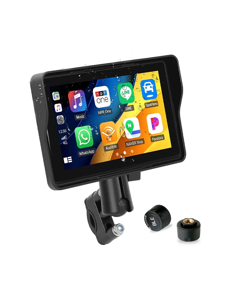 5/7 Zoll Motorrad-Navigationssystem Tragbarer Moto-Carplay-Bildschirm Android Auto IP67 Wasserdichter Bluetooth-Monitor Motorrad-Zubehör