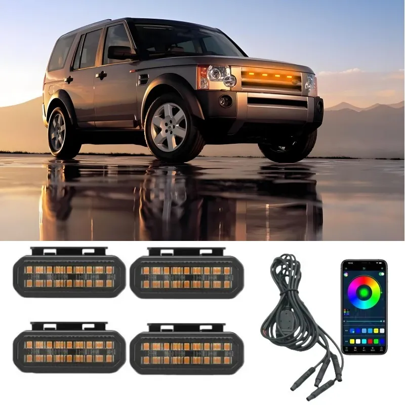 

LED Front Grille Light For Land Rover LR3/LR4 Car Daytime Running Light Wheel Eyebrow Lamp 12V