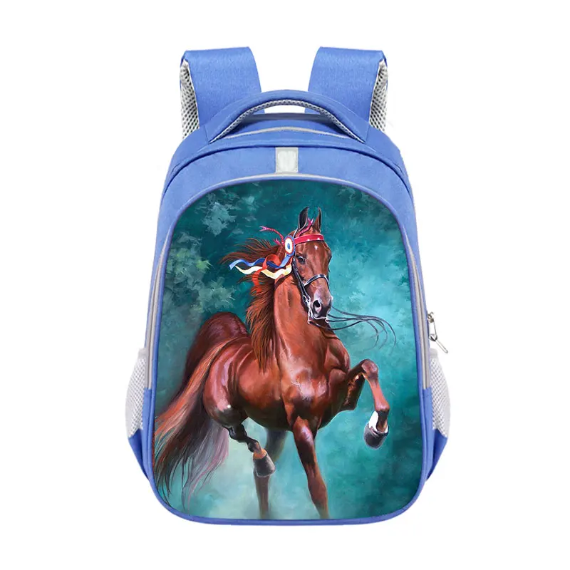 Large Children Animal Horse School Bag for Teenager Boys Girls Cool Pony Schoolbag for Kids Fashion Men\'s Travel Backbag