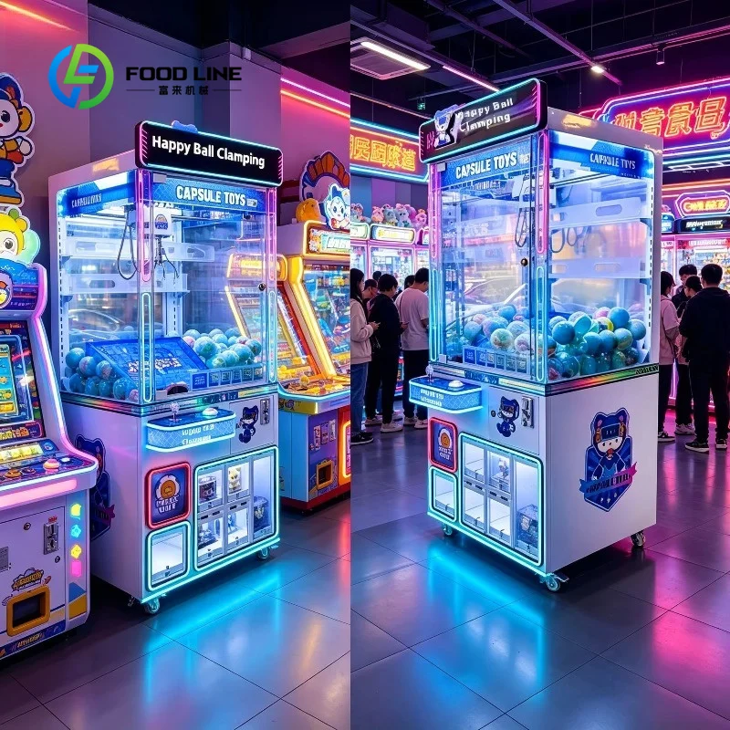 customized wholesale export claw machine game grabber rounded‑edge tempered glass arcade unit for cross‑border trading