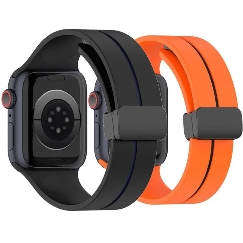 Magnetic Strap For Apple watch ultra band 44mm 45mm 49mm 40mm 41mm 42mm 38mm 45 mm Silicone Bracelet iWatch Series 7 8 se 6 5 3