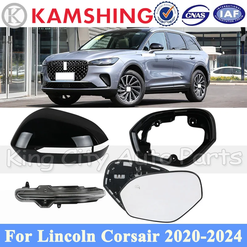 

CAPQX рамка зеркала заднего вида для Lincoln Corsair 2020-2024, крышка зеркала, стеклянная линза, зеркало, поворотный светильник
