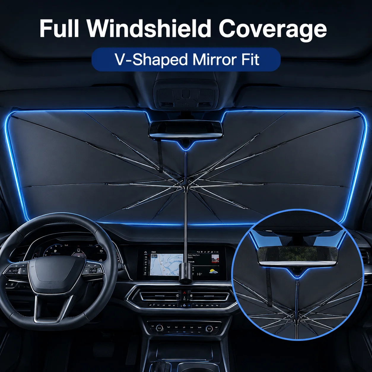 Car Windshield Sun Shade Umbre - đánh giá và giá Car Sunshade Windshield Umbrella Foldable