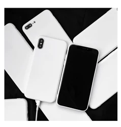 Porcelain White Matte Phone Case For iphone 12 11 Pro XS Max XR X 8 7 6S 6 Plus SE 2020 Silicone Cases Solid Color Soft Cover