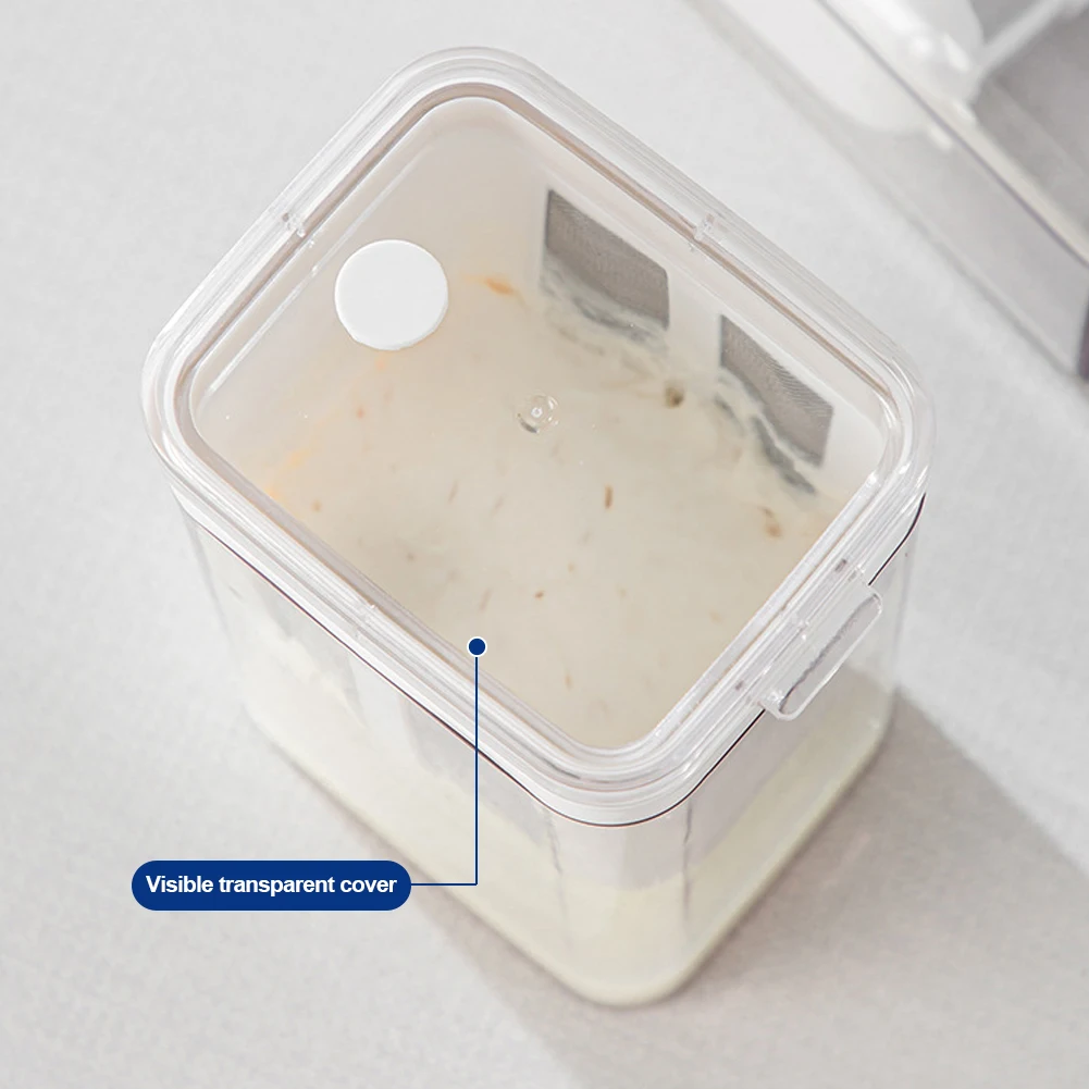 ภาชนะแยกกากโยเกิร์ตเวย์แบบใสใช้ซ้ำได้อุปกรณ์แยกกากโยเกิร์ตที่ใช้ในห้องครัว