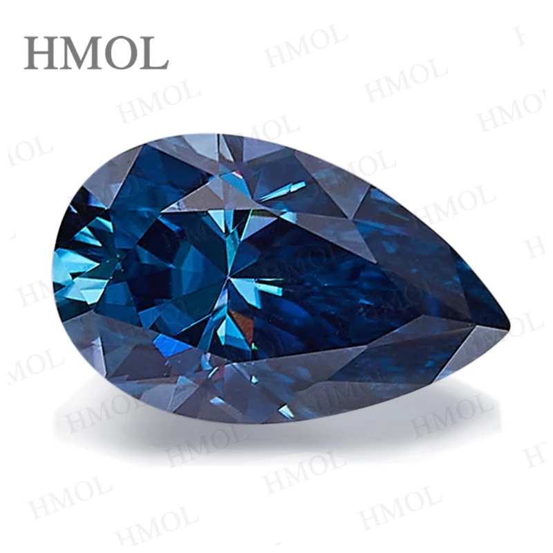 

Princess Radiant Pear Moissanite Royalblue Brilliant Cut Lab Grow Diamond DIY Ring Necklace Earrings Main Materials beads charms