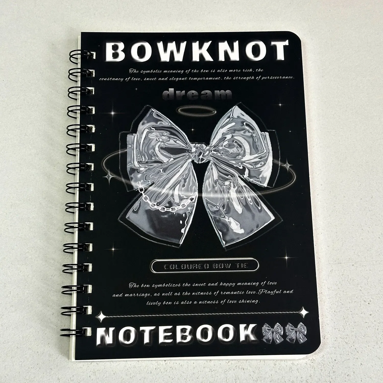 INS Bow Knot Coil Notebook Japanese Student Horizontal Line Diary High Beauty Notebook Planner Back To School