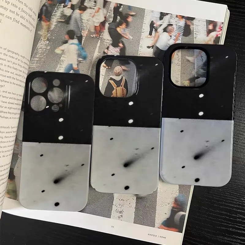 أسود رمادي نصف وصمة عار الإبداعية الكتابة على الجدران جراب هاتف آيفون 17Air 16E 15 بروماكس 14 زائد 13 12 MINI 11 XR XS غطاء هاتف أكريليك