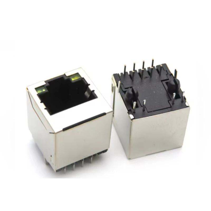 RJ45 5224-8P8C مع ضوء، ضوء أصفر وأخضر شامل، مقبس شبكة عمودي RJ45 مقعد أنثى