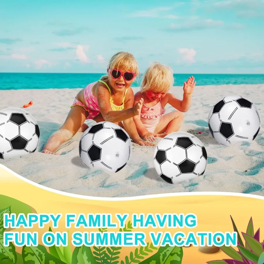 24 piezas 24 pulgadas pelotas de playa de fútbol pelotas de playa inflables a granel deportes temáticos favores de fiesta flotador de piscina juguete para fiesta de cumpleaños D