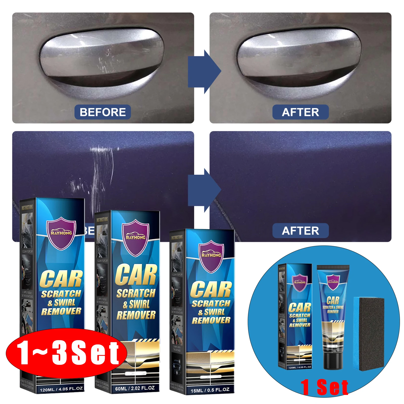 15/60/120ml Car Scratch Removal Paste Powerful Universal Auto Body Paint Stain Removal Wax Car Cleaning Polishing Cleaner