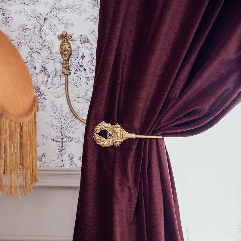 French and American curtain color, retro curtain hook wall