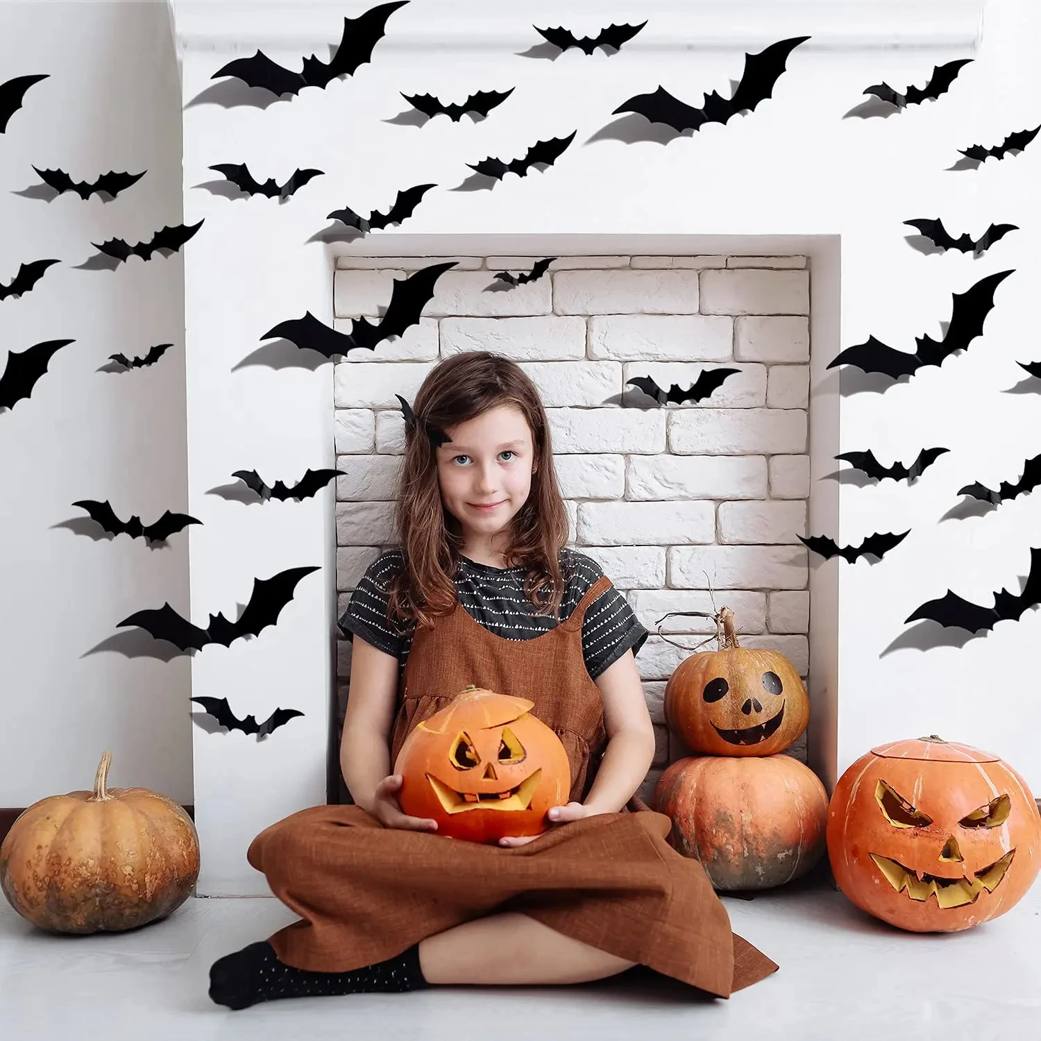 3D Schwarze PVC Fledermaus- und Spinnen-Wandaufkleber, Gruselige Halloween-Dekorationen, Party-Requisiten, DIY Heim- und Bar-Deko, Spukhafte Ornamente – Detail 5