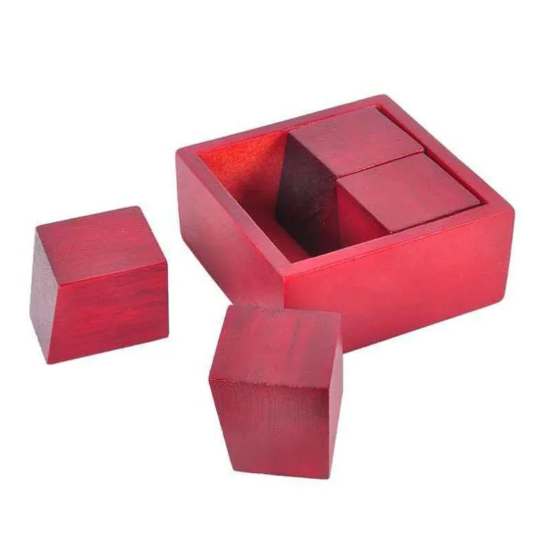 

Impossible Wooden Brain Teaser Puzzle Box Cleverly Place Four Pieces Logic Cube High Difficulty IQ Challenge For Kids Adults