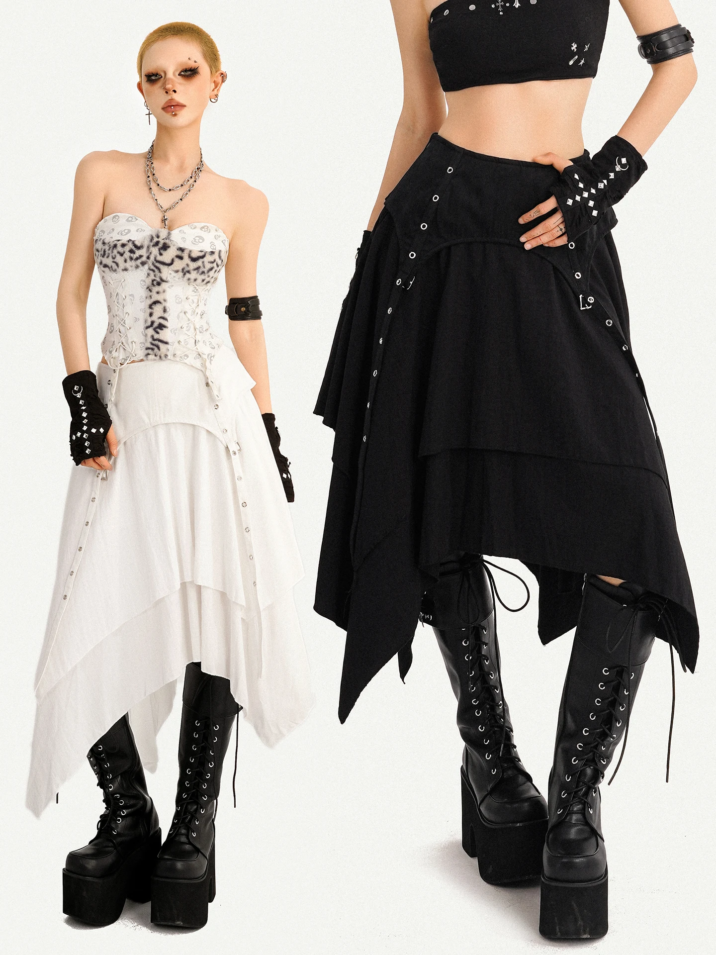 

Юбка NICO MOLLY Весна 2026: Асимметричная миди-юбка А-силуэта с дизайнерскими вставками, модная, универсальная, с высокой талией