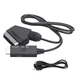 SCART to HDMI Converter SCART to HDMI Adapter Output Audio Converter Adapter Audio Head For Crt TV Vhs Video Recorder HD 1080