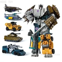 5 IN 1 HZX Transformation Bruticus 5IN1 Sets War Team Aircraft Tank Robot TF Action Figure Kids Gift