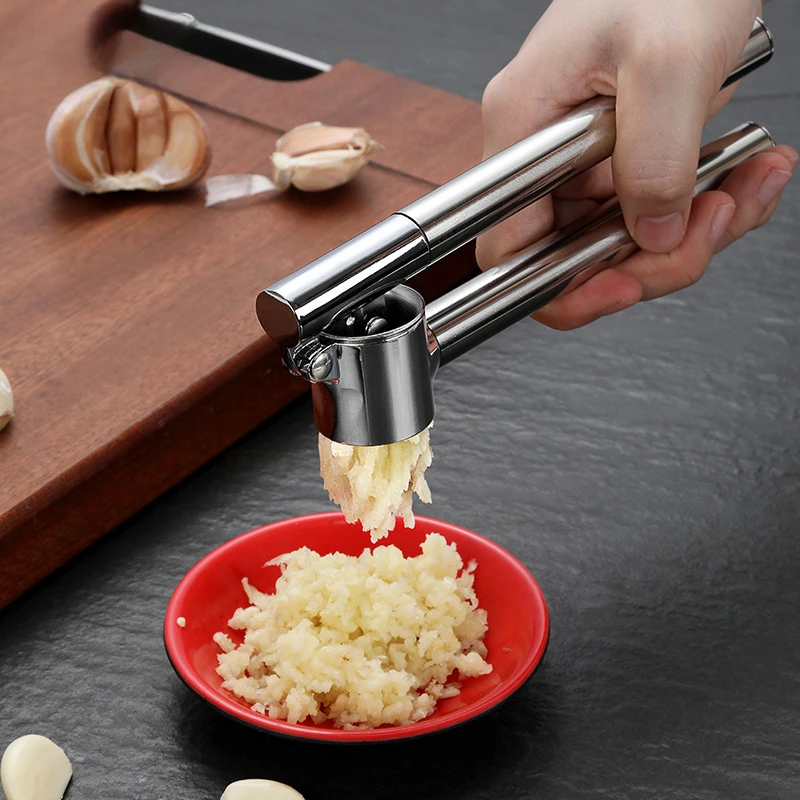 304 stainless steel garlic press catalpa alloy garlic paste maker manual garlic clip kitchen gadgets