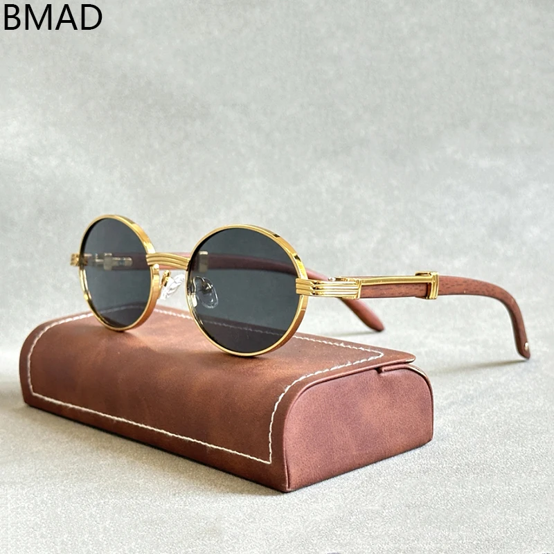 Drewniane modne okulary przeciwsłoneczne damskie Vintage óculos okulary przeciwsłoneczne dla mężczyzn owalne designerskie okulary modne okulary przeciwsłoneczne Lentes luksusowe Gafas Lunette