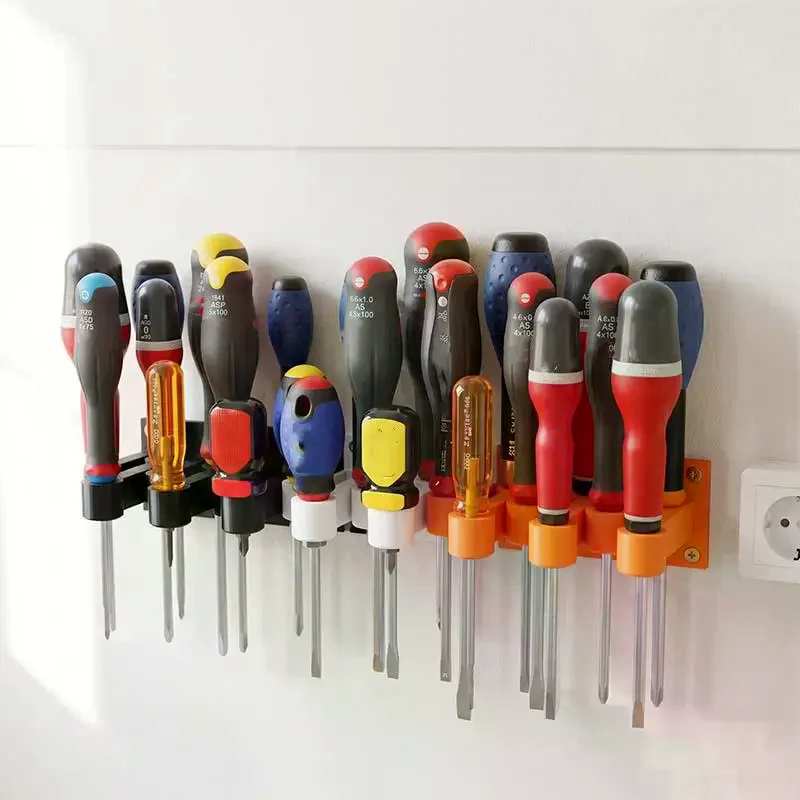 1Pcs Hand Tool Organizer Holder 6/9-Hole Wall Mount Screwdriver Storage Rack For Garage & Warehouse Tool Sorting