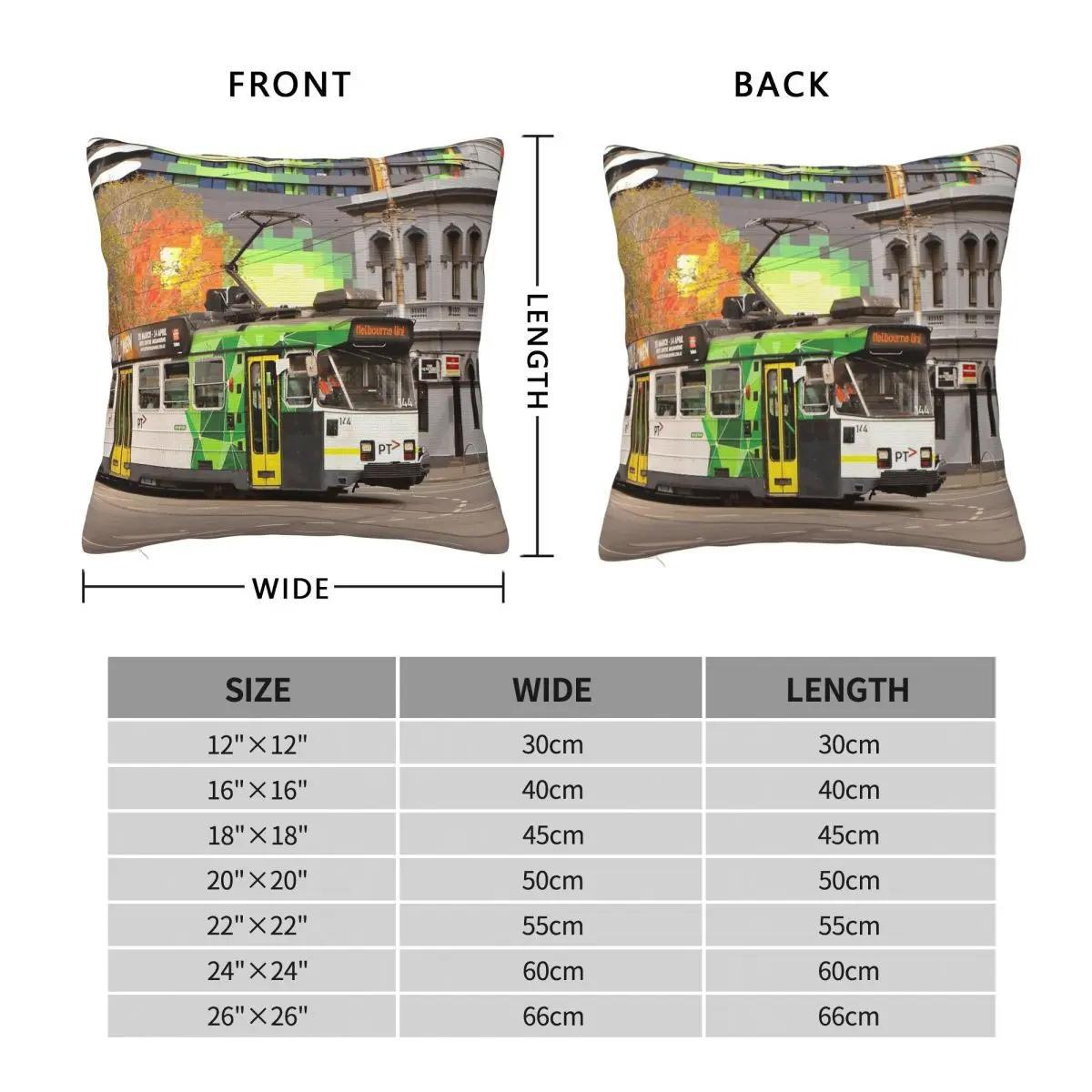 Melbourne Tram Swanston Street Pillowcase Polyester Linen Velvet Creative Zip Decorative Throw Pillow Case Car Cushion Case