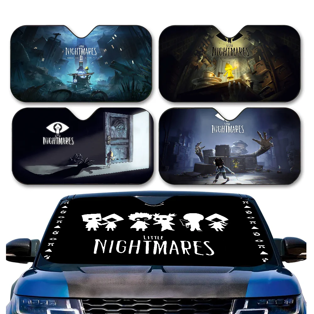 

Little Nightmare Sunshade Windscreen 3D Film Plaid Gift Novelty Car Front Window Visor 70x130cm Sun Visor Solar Protect