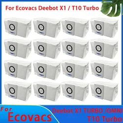 Piezas de bolsa de polvo para Ecovacs Deebot T10 Omin/TURBO X1 Omin/TURBO, bolsas de aspiradora, cepillo principal, accesorios de filtro HEPA de trapo