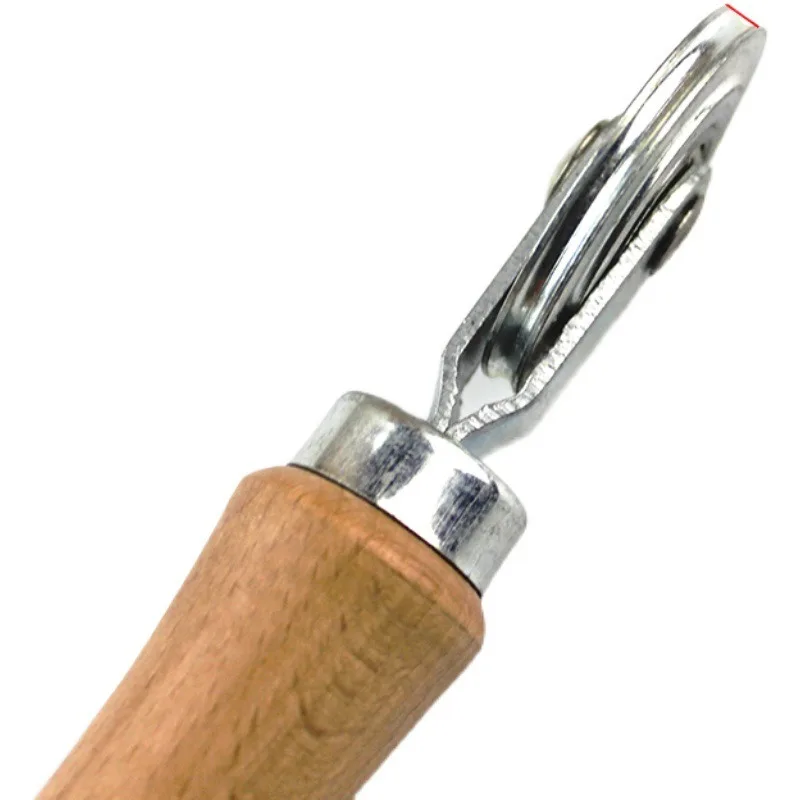 Double Bearing Pressure Roller Tool with Wooden Handle Fiberglass Mesh Roller for Construction