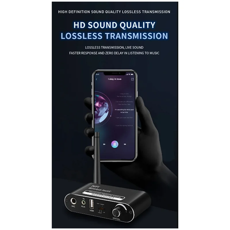 -RRKK เครื่องรับสัญญาณบลูทูธ Lossless ไมโครโฟน USB Fiber Coaxial Digital-To-Analog อะแดปเตอร์แปลงเพลง 5.1 อะไหล่