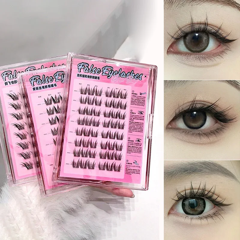 Gege Bear Gogo Bear No-Glue Fałszywe rzęsy - Realistyczny przezroczysty styl, Pikantna dziewczyna Grube i naturalne futro z kreskówek