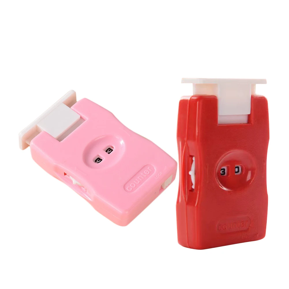 

2pcs Knitting Counter Crochet Hook Flexible Stitch Round Needles Abs Marker Red Pink Sewing Tools Accessories