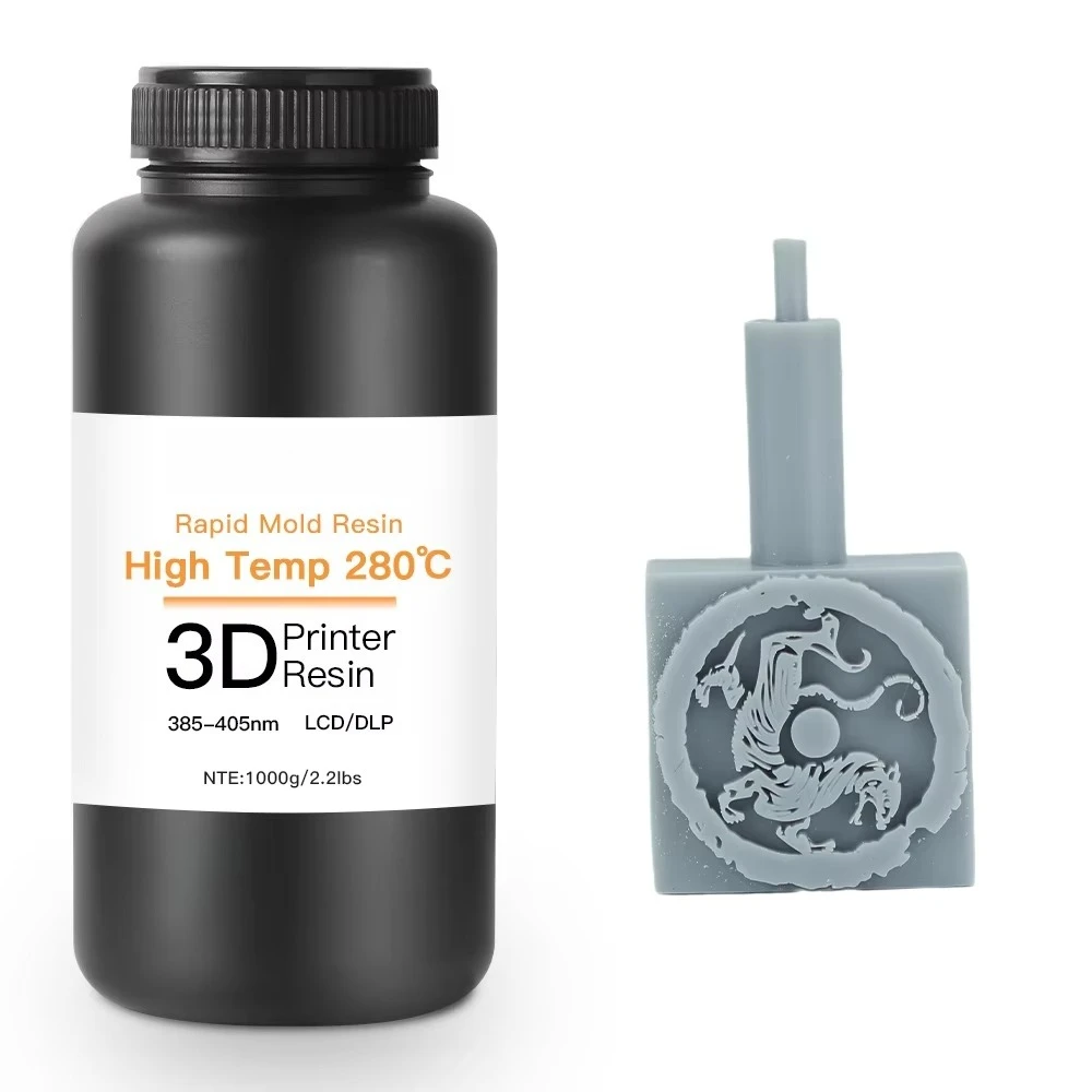 

280℃ High Temperature Resistance Rapid Prototype Mold Resin Material 405nm 3D Printing Resin for LCD 3D Printer