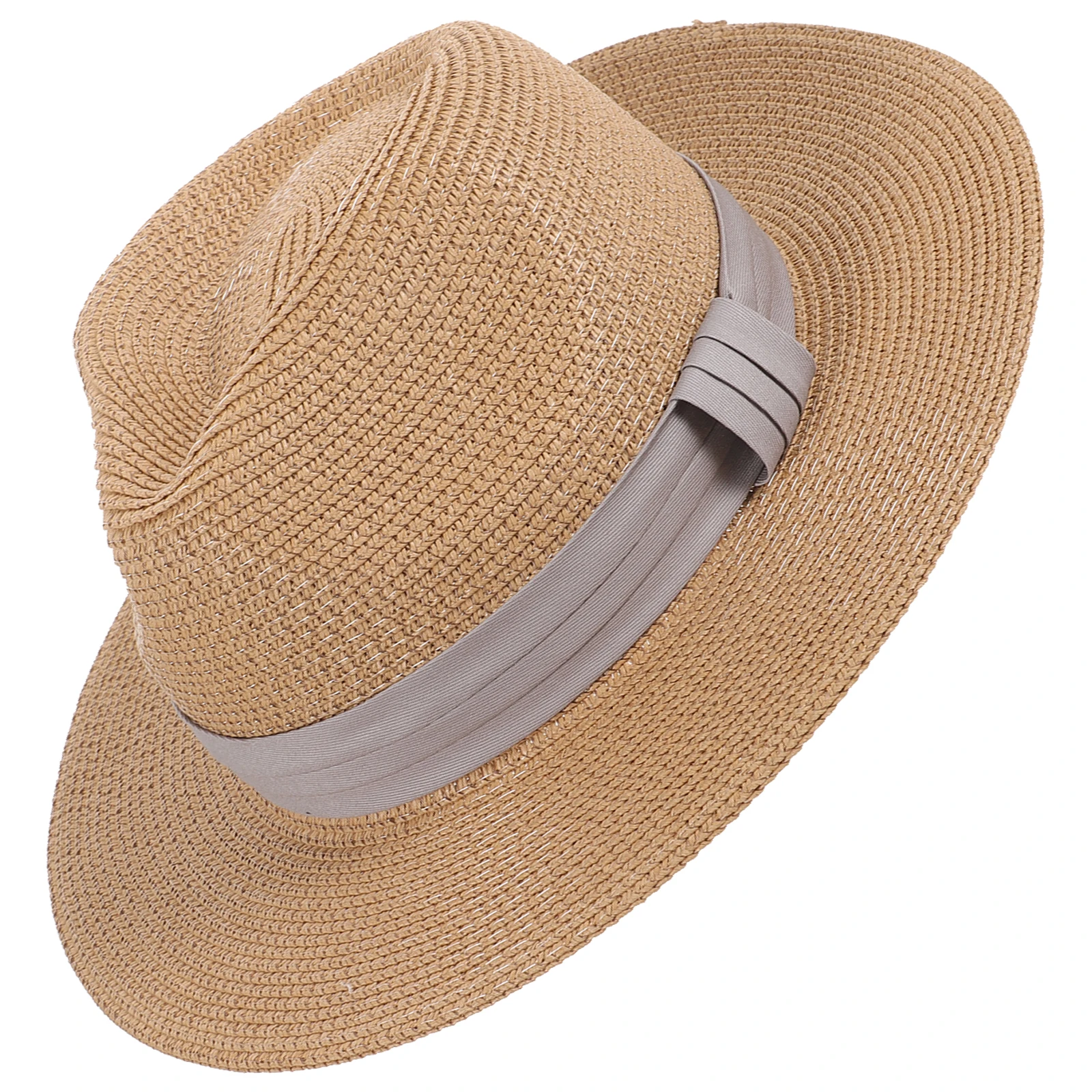 

Sunhat Visor Straw Cap Summer Beach Bucket Hats Women Fedora Beige for Apparel Women's & Caps