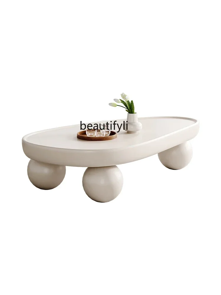 

z.Nordic French Style Coffee Table Living Room Home Simple Modern Corner Table Cream Style Small Table