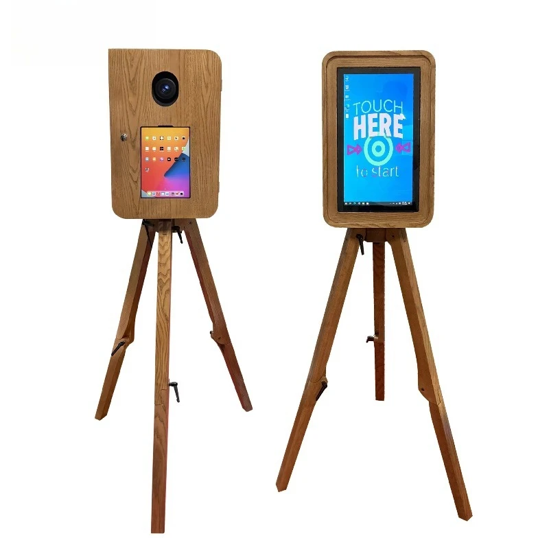 

18.5 inch screen wood paint color DSLR camera photo booth party photo booth wedding wooden vintage photo booth price