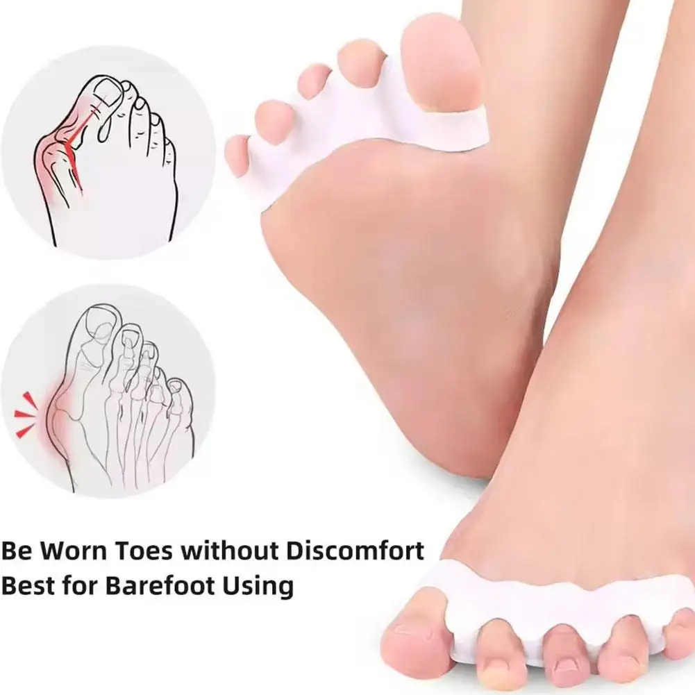 2Pcs=1Pair New Protective Toes Separator Suitable Bunion Corrector Material Soft Gel Straightener Spacers Stretchers Care Tool