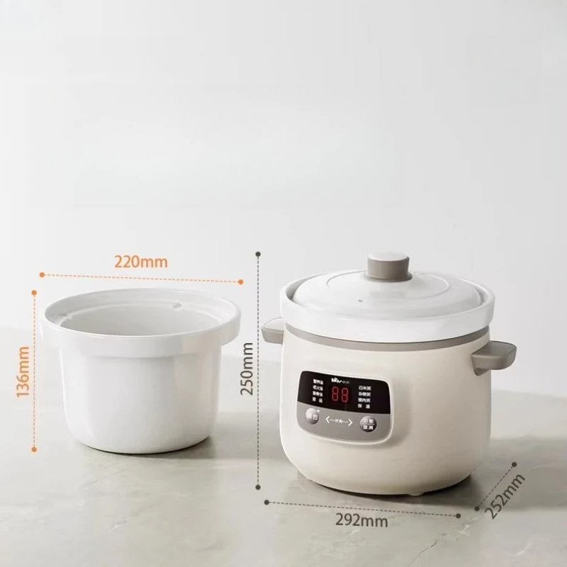 Imagen 7: Olla Eléctrica con Revestimiento Cerámico, Olla para Sopa y Guisos, Olla Automática Multifuncional para el Hogar, Olla para Sopa de Gran Capacidad